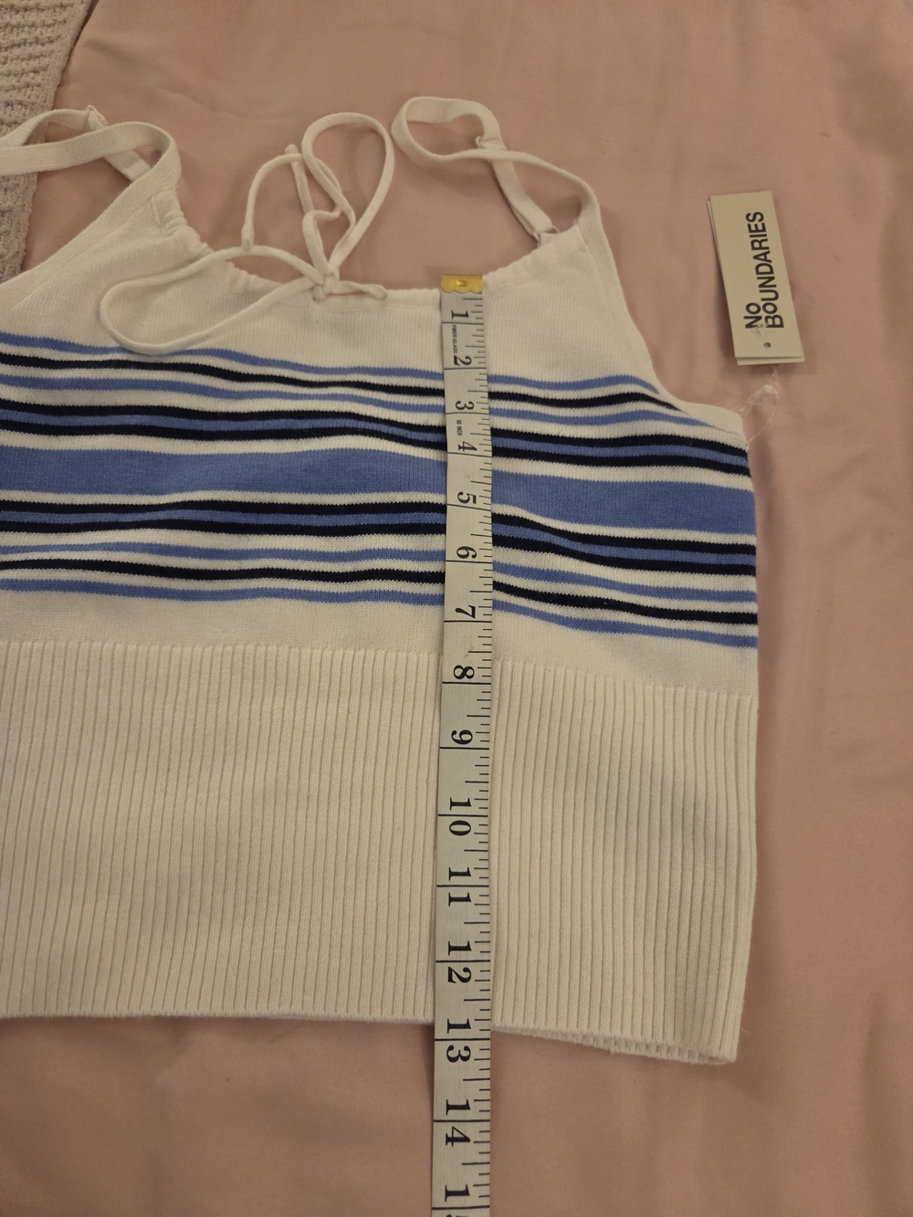 No Boundaries White Tee with Light Blue Trim 2 Pc Set - Picture 7 of 8